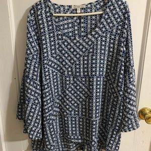 Women’s blue tunic blouse
